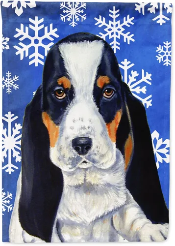 Vista 27 de Caroline's Treasures SC9374GF Bulldog English Snow flakes Holiday Garden Flag Buzón Bandera decorativa para patio exterior, patio, obras de arte