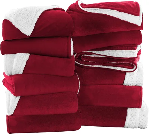 Vista 46 de IR Imperial Rooms Mantas Sherpa de color rosa bebé tamaño King para cama – Paquete al por mayor de 9 mantas Sherpa – Manta suave y esponjosa