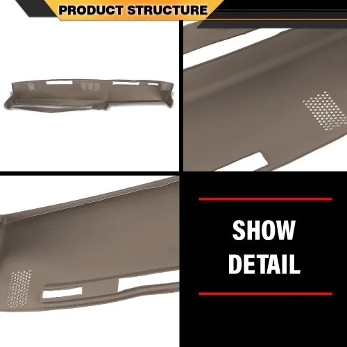 Vista 8 de CNNELL Cubierta de salpicadero compatible con Chevy tamaño completo GMC 1981-1987/compatible con Chevy SUV GMC 1981-1991 cubierta de tablero beige