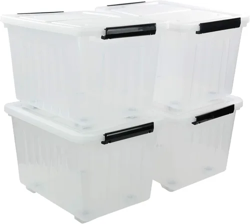 Vista 10 de Bringer Paquete de 6 cajas de almacenamiento de plástico transparente, caja de plástico, 10 L