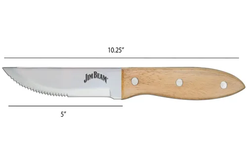 Vista 2 de Jim Beam Juego de cuchillos para carne (paquete de 4), JB0165, 10 pulgadas, marrón