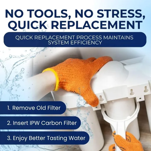 Vista 5 de IPW Industries, Inc. - Cartuchos de repuesto OptiPure (CTOS-20) - Filtros de bloque de carbono de 20 pulgadas para filtro de agua y configuración