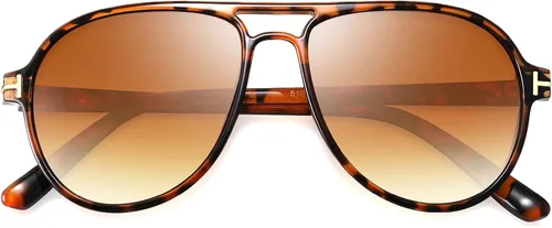 Vista 2 de YuJian Gafas de sol retro de plástico de gran tamaño Aviator de los años 70 para mujeres y hombres, montura clásica grande, gafas vintage