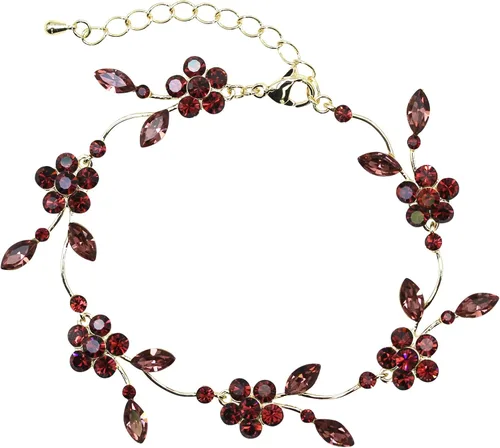 Vista 60 de Faship - Juego de collar y aretes con cristales de imitación florales AB