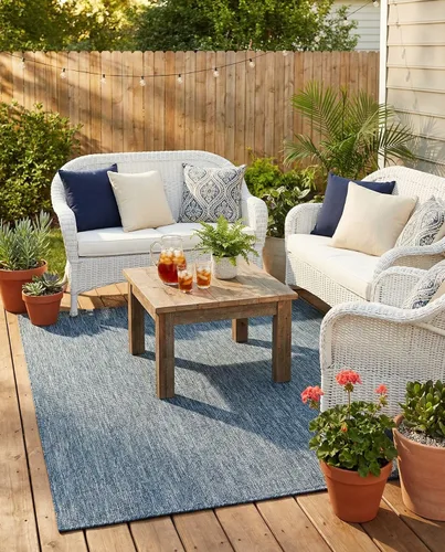 Vista 119 de Rugs.com Outdoor Solid Collection - Alfombra de pelo plano beige de 2 x 3 pulgadas, perfecta para entradas, cocinas, rincones de desayuno, piezas