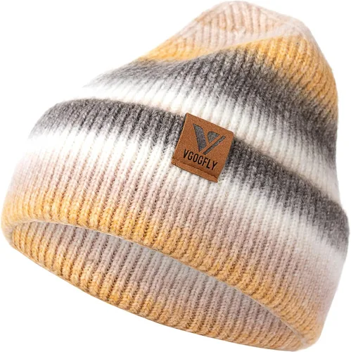 Vista 14 de Vgogfly Gorro holgado para mujer, gorro de punto de invierno, suave y cálido, gorro de esquí unisex Beige