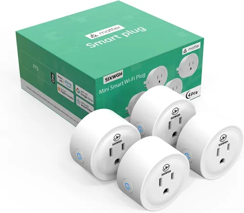 Vista 9 de Matter - Enchufe inteligente, funciona con Alexa, Apple Home, Google Home y SmartThings, fácil configuración, salida de temporizador, solo WiFi