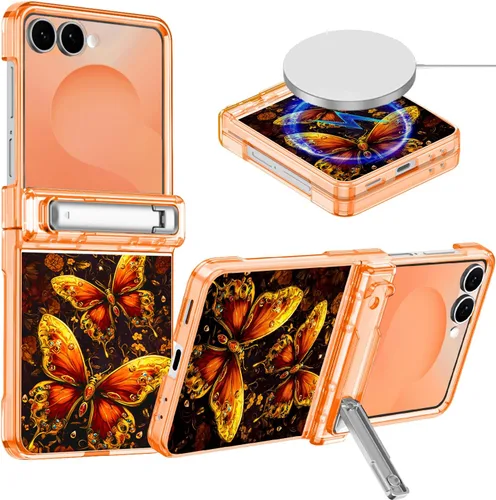 Vista 25 de Hekodonk Funda para Galaxy Z Fold 6, compatible con MagSafe, brilla en la oscuridad, protector de pantalla frontal, soporte, protección de bisagra
