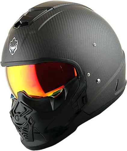 Vista 11 de Martian Genuine Real Carbon Fiber Motorcycle Full Face Helmet HB-B2 Open Face Glossy Carbon Black, DOT Approved