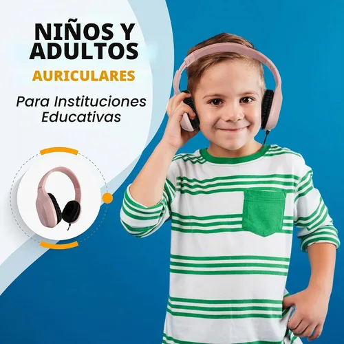 Vista 2 de Paquete de 1 auricular de piel con cable y conector de 0.138 in, carcasa ovalada de metal, color negro