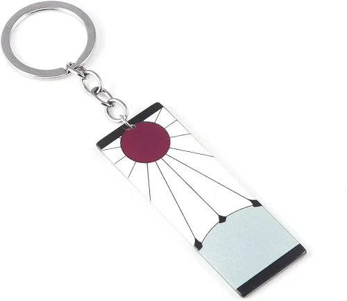 Vista 3 de Kimetsu No Yaiba Tanjiro Keychain - Rengoku Nezuko Anime Hanafuda Chain - Cosplay Gifts For Women Men Boys Fans
