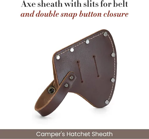Vista 2 de Style n Craft Funda para hacha de camper/deportista, funda de hacha de cuero de grano completo con cubierta segura
