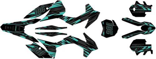 Vista 10 de Kit de gráficos para KTM Motocross de 2 tiempos 125SX, 150SX y 250SX (2013-2014) serie Twitch Cyan 16 mil - On/Off The Road - Adhesivo