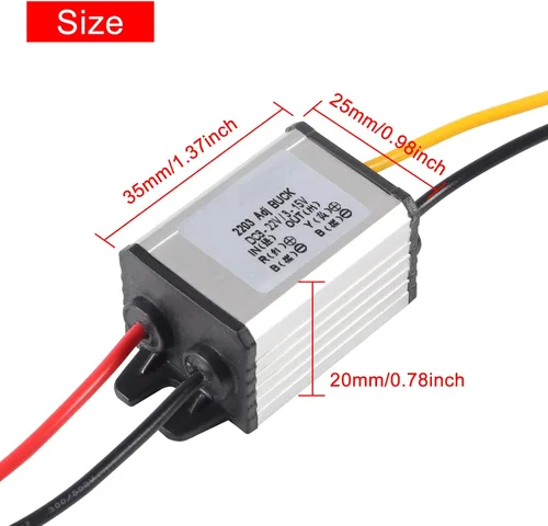 Vista 3 de Regulador de voltaje DC Buck Convertidor de voltaje DC 8-22V a 3-15V 5V 12V 3A módulo reductor impermeable convertidor de corriente de coche CC