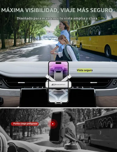 Vista 3 de Bracketron AutoGrip - Soporte para teléfono de coche de perfil bajo con succión TemperBond One-handed automatic grip, low-profile clear-view arm
