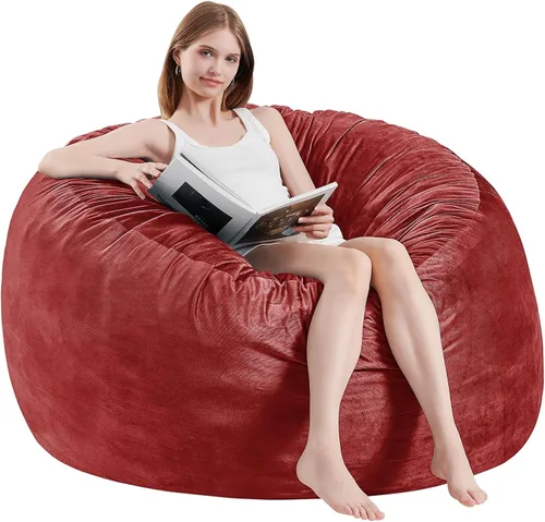Vista 22 de Puf para niños – Silla redonda de espuma viscoelástica de 2.5 pies – Sofá puff para niños y adolescentes con funda de microfibra suave – Sofá