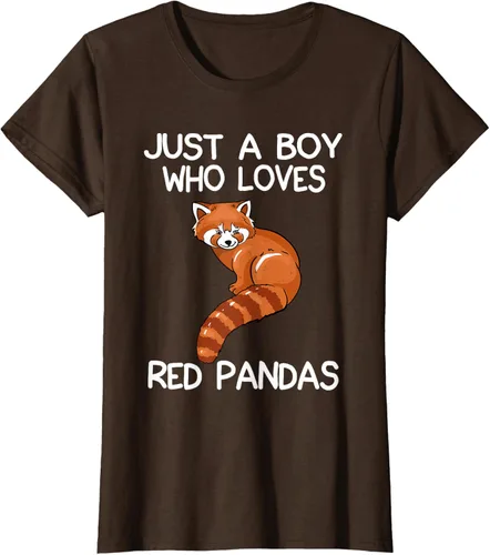 Vista 16 de Just A Boy Who Loves Red Pandas Gift - Camiseta con diseño de panda roja, Negro, S