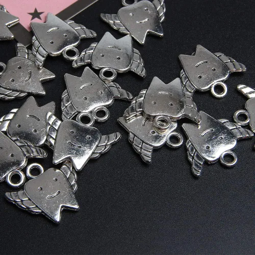 Vista 7 de Acxico 50 dijes de hadas tibetanos de plata para niños, 0.709 in, Plata