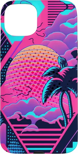 Vista 9 de iPhone 16 Retro Vaporwave Vibes - Funda para amantes de la nostalgia de la música de los años 90