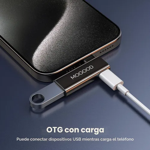 Vista 3 de MOGOOD Adaptador USB C OTG 2 en 1 con carga PD de 100 W