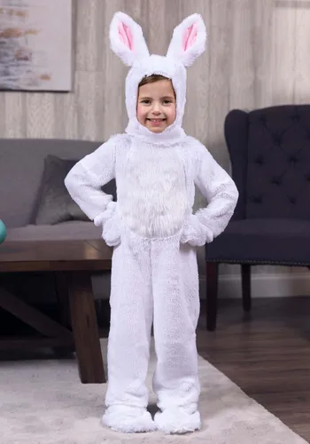 Vista 2 de Disfraz de conejo blanco de cara abierta para niños pequeños