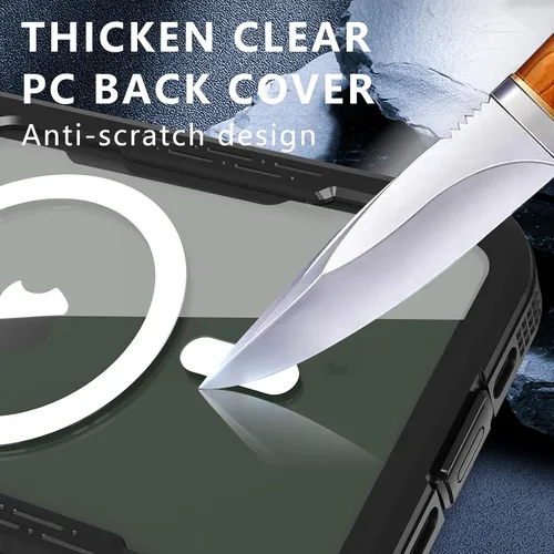 Vista 6 de Funda impermeable compatible con iPhone 14 Pro Max de 6.7 pulgadas, para MagSafe, protector de pantalla de vidrio transparente, protector