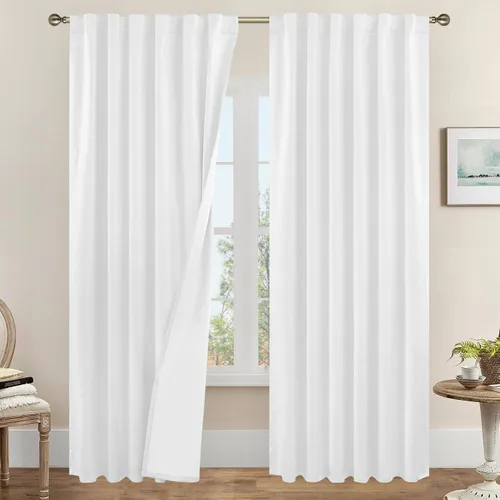 Vista 51 de LAMIT Cortinas opacas cortas de lino de 30 pulgadas para ventanas de cocina sobre el fregadero, cortinas de café texturizadas de lino marfil