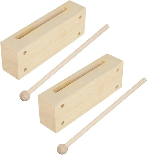 Vista 6 de BESPORTBLE 2 Sets Wooden Percussion Instruments with Mallets Rhythm Sticks for Adults for Music Education Bands and Classroom Activities