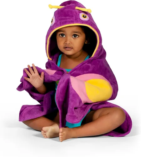 Vista 5 de Kidorable Toalla con capucha de dinosaurio verde para niños con divertidas patas de dinosaurio y picos