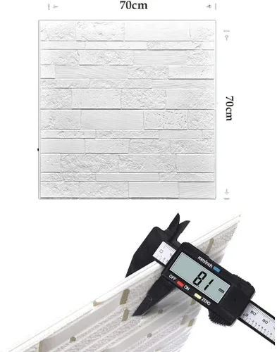 Vista 2 de Paneles de pared de espuma 3D, papel tapiz de ladrillo blanco para sala de estar, dormitorio, fondo de televisión, decoración del hogar