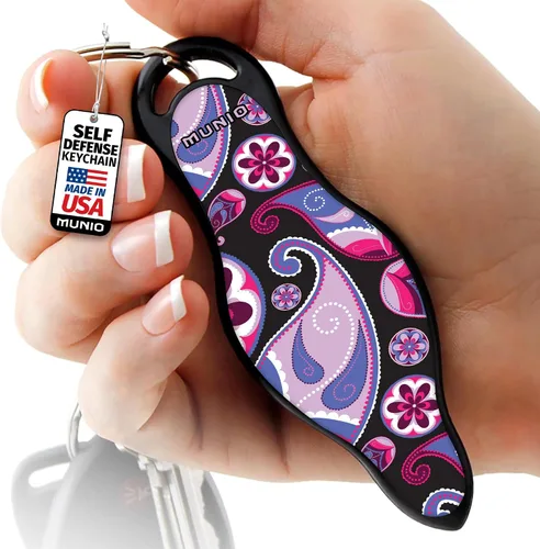 Vista 12 de MUNIO Llavero de autodefensa, elegante y portátil, herramienta de seguridad para mujeres y hombres, no letal, aprobado por la TSA, fabricado