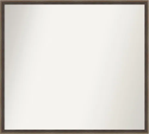 Vista 106 de Amanti Art Brown Bathroom Mirror for Over Sink, 21x33 Custom Made Hardwood Wedge Mocha Rectangle Vanity Mirror, Large Modern Wood Frame, Hangs