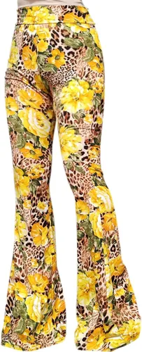 Vista 63 de ShopMyTrend - Pantalones de yoga largos con piernas anchas y acampanadas estilo palazzo, con cintura alta, para mujer