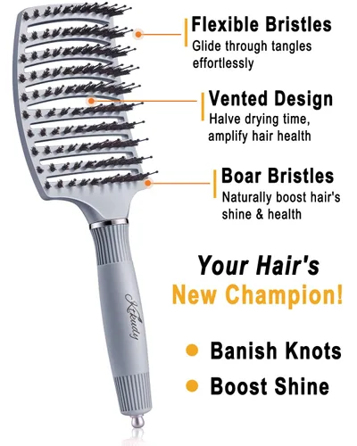 Vista 2 de KTKUDY Cepillo desenredante para cabello teñido, fino y frágil – Elimina nudos y reduce la rotura cepillo para cabello húmedo y seco – Cepillo