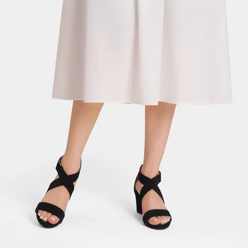 Vista 5 de DREAM PAIRS - Sandalias de tacón de plataforma con correa elástica de tobillo, para mujer