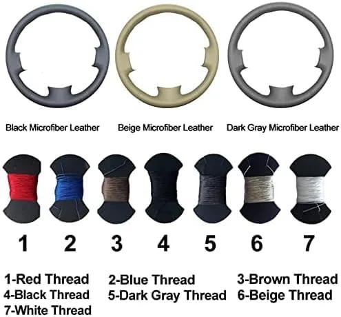 Vista 3 de Customized Original DIY Car Steering Wheel Cover Black Leather Braid for Steering Wheel,for Kia for Cerato (AU) 2018 Steering Wheel Cover
