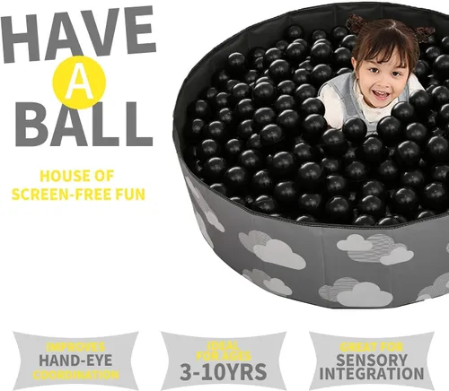 Vista 8 de Pelotas de Pozo de Bolas - Bolas de Plástico de 2.7 Pulgadas, Bolas de Juego BPA Libres, Ftalatos Libres, Bolas No Tóxicas para Niños, Pozo de Negro