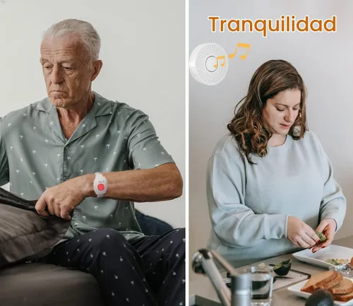 Vista 4 de Buscapersonas con WiFi para cuidadores, botón de llamada, alarma inalámbrica para enfermeras, campana de llamada, localizador de alerta