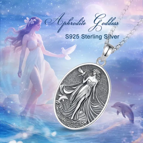 Vista 147 de EUDORA Collar de plata de ley 925 con moneda Hécate, Athena, Perséfono, Nyx, diosa de la luna triple, diosa celta, rueda de Hécate, llave, regalo