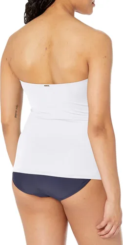 Vista 2 de Anne Cole Top de natación tipo tankini con nudo frontal fruncido para mujer