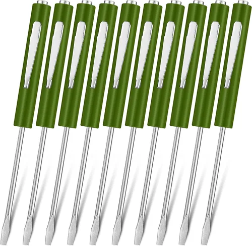 Vista 14 de Honoson 10 Piezas de Destornillador de Bolsillo Mini con Parte Superior y Clips de Bolsillo Magnéticos, Destornillador Pequeño Ranurado con Cabeza
