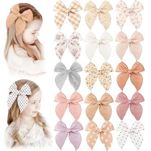 Vista 10 de Niceye Fable Lazos para el Cabello de Niñas de Algodón y Lino Pinzas de Cocodrilo para el Cabello para Niñas Pequeñas Niños Pequeños Accesorios