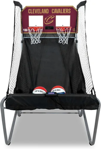 Vista 16 de Pop-A-Shot - Home Dual Shot Arcade Basketball Game with NBA Graphics l Sensor Scoring l 16 Game Modes l 7 Balls l Foldable Storage l for All NBA Fans