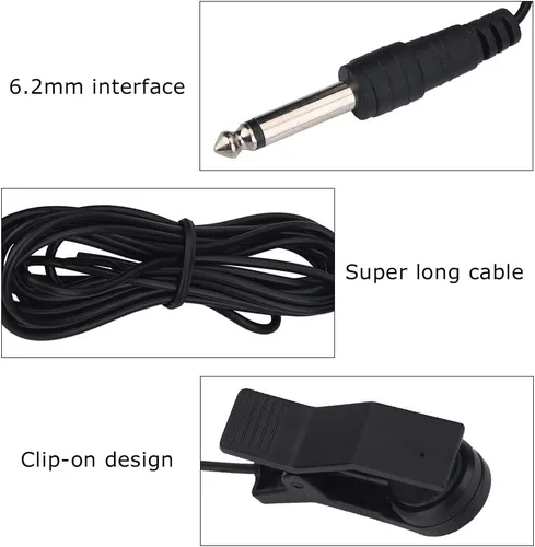 Vista 2 de Pastilla universal portátil, micrófono de recogida vocal con clip para instrumentos