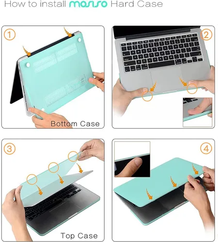 Vista 3 de Funda rígida de plástico Mosiso, con tapa para teclado, protección para pantalla. Solo para MacBook Pro 13 pulgadas con visualización de retina sin