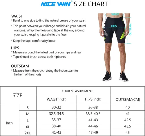 Vista 6 de NICEWIN - Pantalones cortos de ciclismo para hombre con acolchado 3D y secado rápido