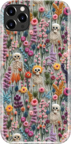 Vista 50 de Funda para iPhone 12 Mini, compatible con carga inalámbrica, protección de doble capa con elegante diseño de flores silvestres, silicona suave +