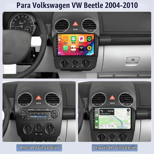Vista 2 de 4G+128G Android Car Stereo Radio para Volkswagen Beetle 2004-2010 9 pulgadas incell pantalla táctil con WiFi Bluetooth inalámbrico Carplay Android