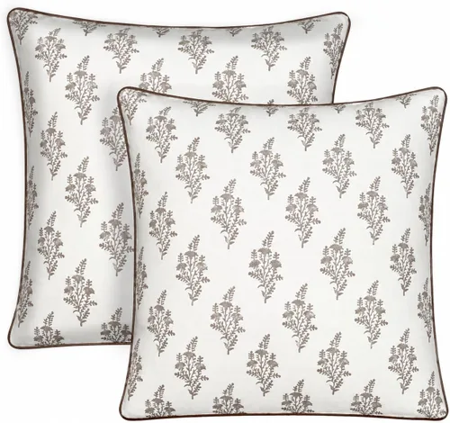 Vista 11 de Ridhi Juego de 2 fundas de almohada decorativas de 16 x 16 pulgadas con estampado de bloques de color azul aguamarina para sala de estar
