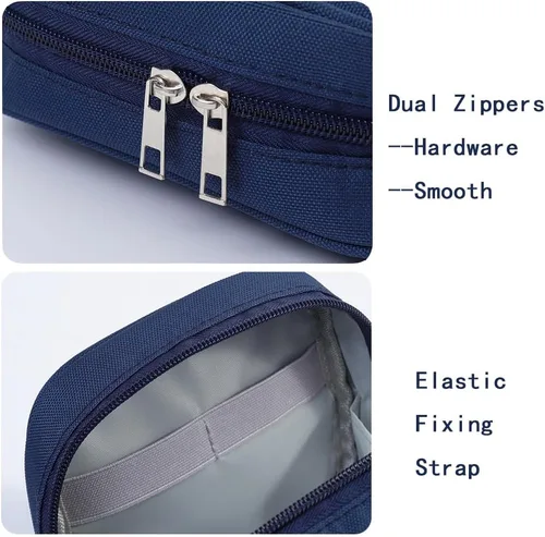 Vista 5 de E-Tree Bolsa de almacenamiento para pequeños dispositivos electrónicos y accesorios, bolsa técnica, funda organizadora electrónica compatible